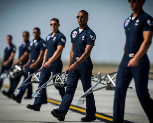 Soldiers walking in formation