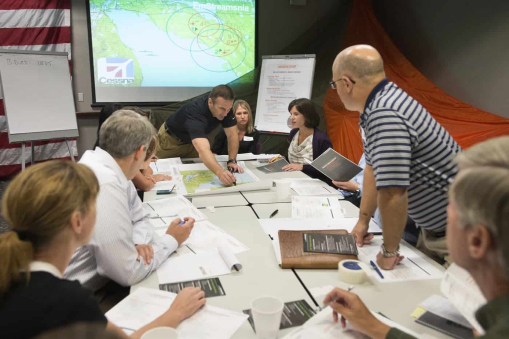 Group of staff members engaged on Afterburner activity