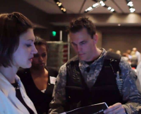 Afterburner helping client during seminar