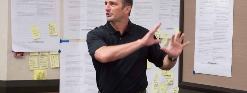 Afterburner giving office presentation