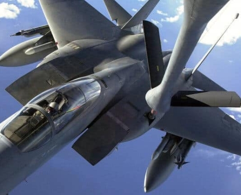 Fighter jet in the air