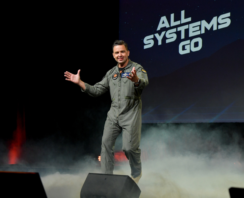 Front View Of Christian On Stage