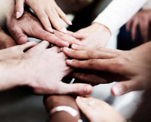 Hands in the middle