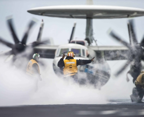 Military jet landing