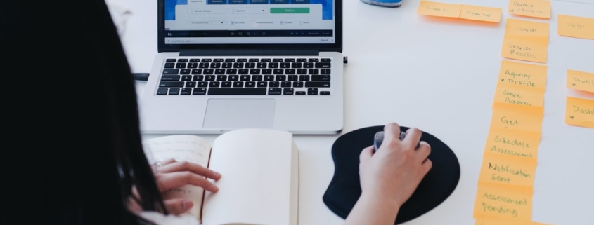 Employee working on a laptop