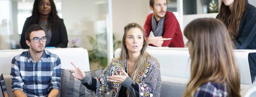 Team engaging in a collaborative meeting