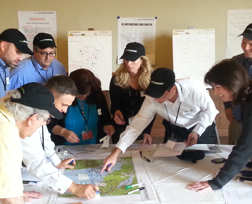 Afterburner clients engaged in team activity