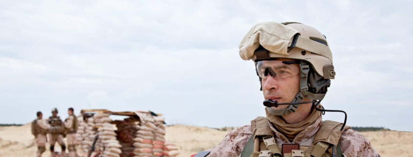 Soldier looking at the horizon