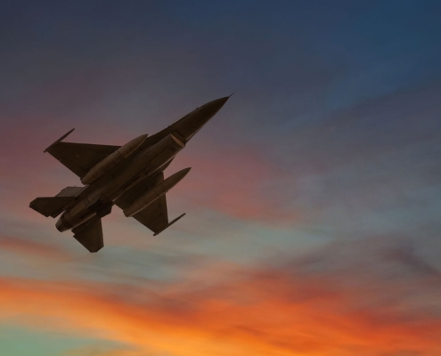 One jet flying alone