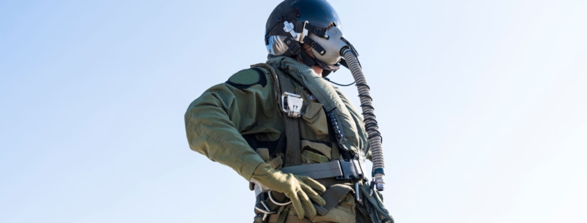 Fighter pilot outside of plan assessing the terrain