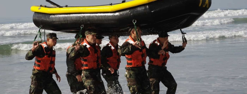 Army training on beach