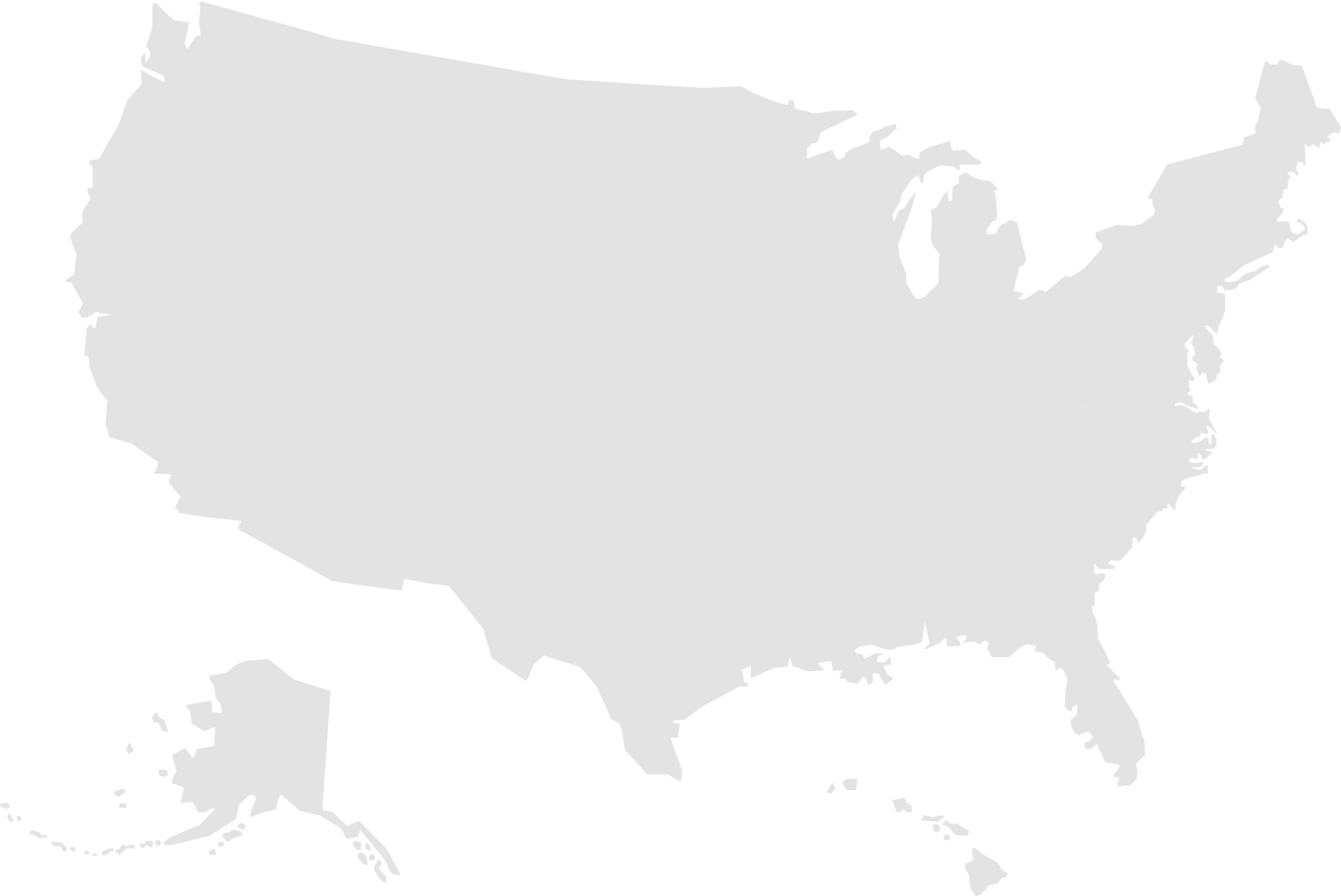 Afterburner A Plain Gray Silhouette Map Of The United States, Including Alaska And Hawaii, Highlights The Areas We Serve Against A Transparent Background.