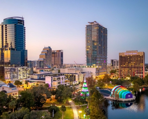Orlando Skyline At Sunset