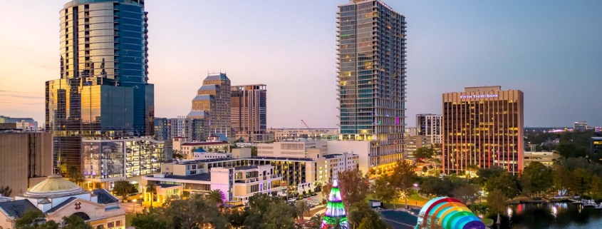 Orlando Skyline At Sunset