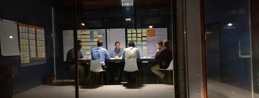 Leadership team running a strategic planning workshop